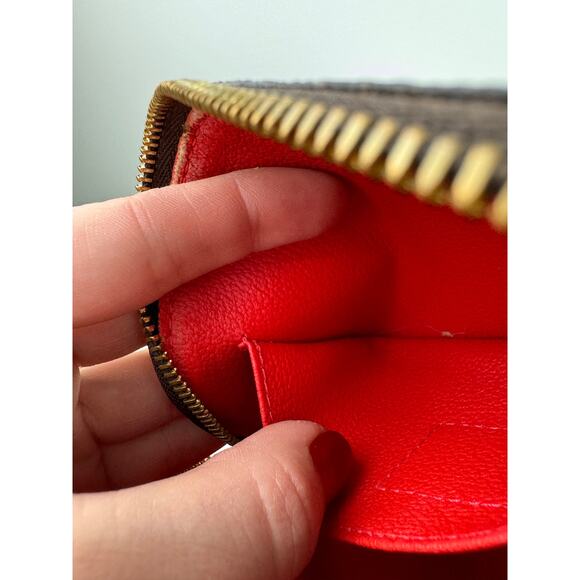 LOUIS VUITTON Kusama Red Black Cosmetic Pouch Leather Infinity Dots Inner Pocket - Picture 15 of 16